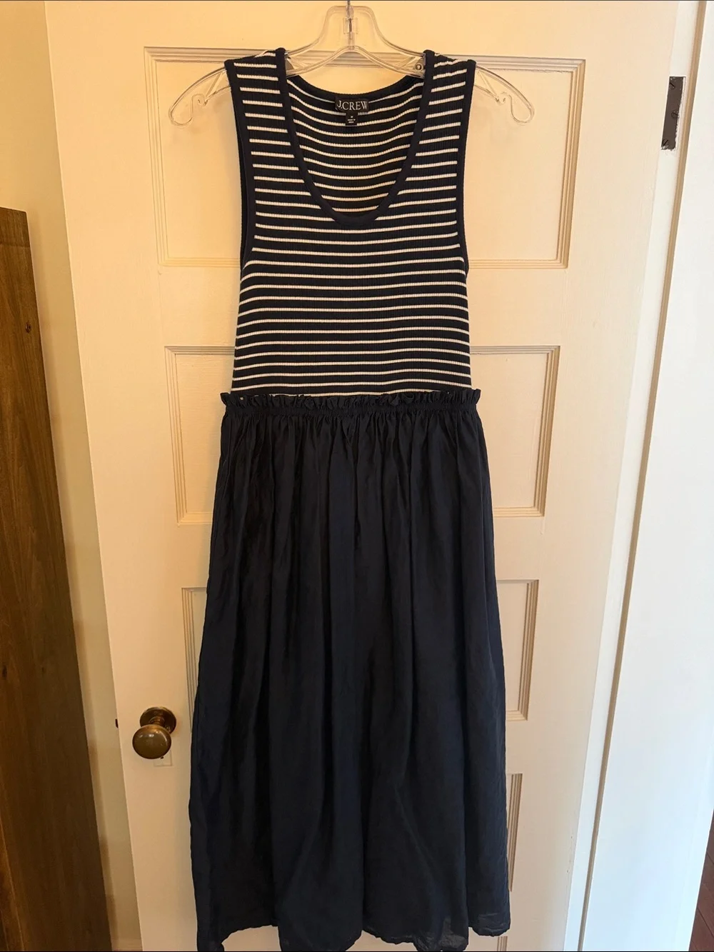 J.Crew blue and white maxi dress.
